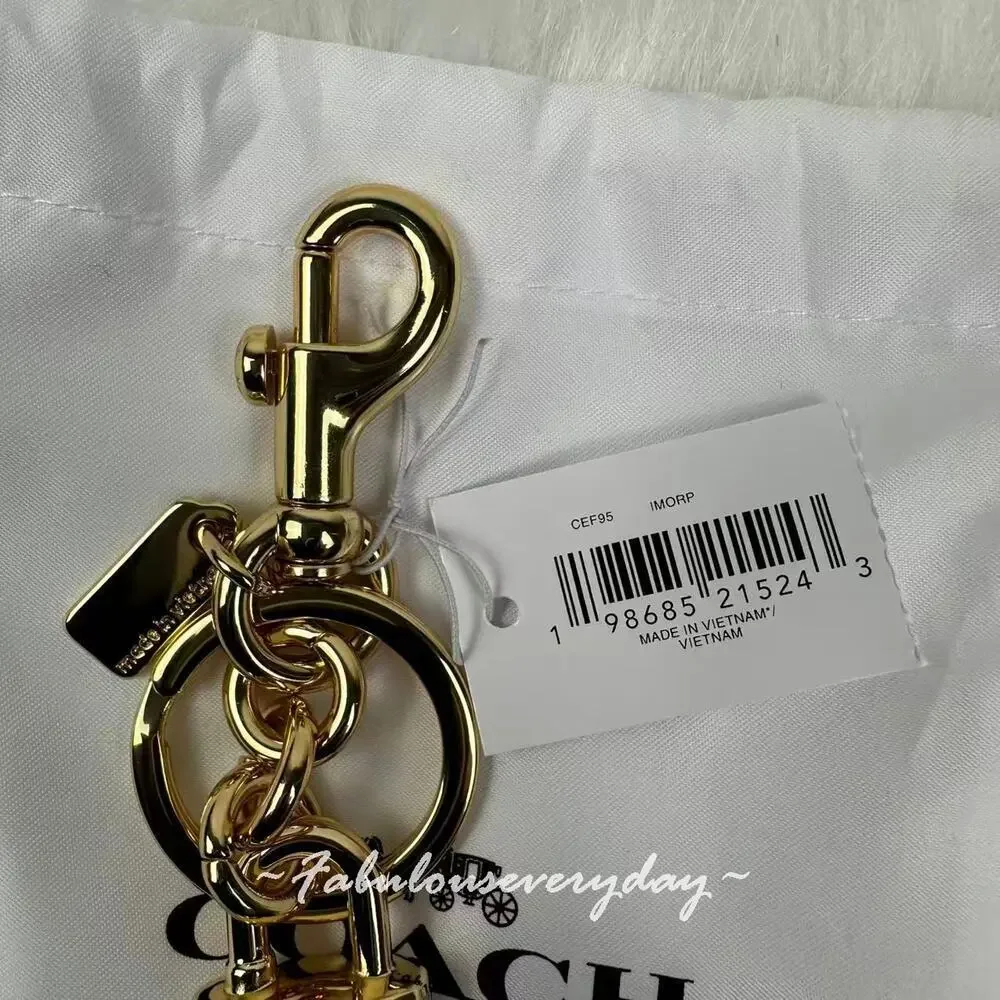 Coach Lock Bag Charm Pink CEF95 with Dust Bag NWT